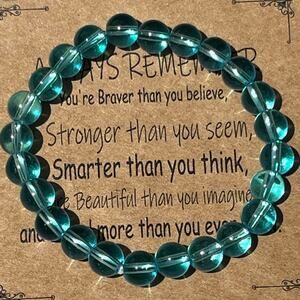 Stone Bracelet New Always Remember Positive Affirmation Stretches Gift Present